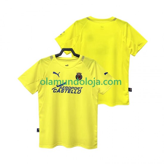 Camisola Villarreal CF 2005 Retro Homem Equipamento Primeiro 2006 Manga Curta